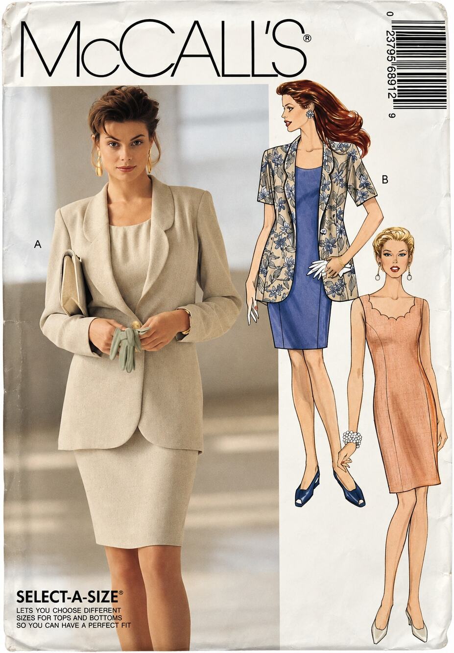 McCalls Sewing Pattern 6991 Size 8 10 12 Jacket Dress Work Suit Career Uncut